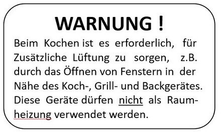 Warnung Kochen Wanhinweis